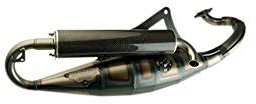 Auspuff Yasuni Scooter R Carbon für Peugeot liegend, Derbi