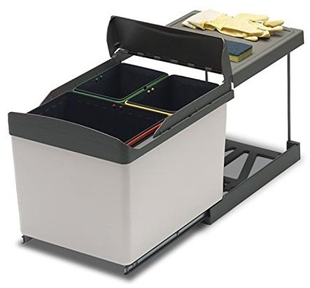 RP Italia Pattumiera estraibile per sottolavello cucina 3 secchi raccolta differenziata - Automatica, scorrevole -517