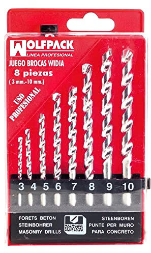 WOLFPACK LINEA PROFESIONAL 9060797 Estuche Brocas Widia Profesional Wolfpack 8 Piezas, Multicolor
