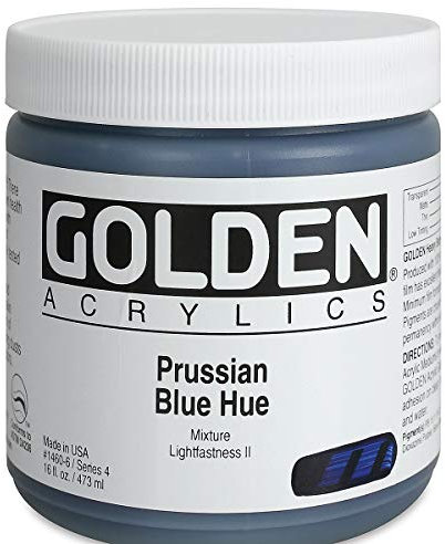 GOLDEN Heavy Body Acrylics, Prussian Blue Hue, 16 fl. oz. Jar