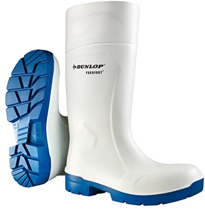 Dunlop Protective Footwear, DA60131, Purofort FoodPro MultiGrip Safety, Bianco/Blu, Taglia 46 EU