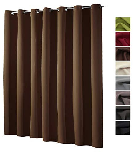 heimtexland ® XXL Ösenschal Verdunkelung HxB 245x275 cm Thermovorhang Verdunkelungsgardine Extra Breit Schoko Braun Typ139