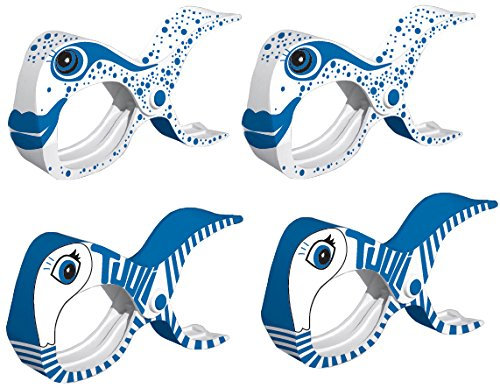tuuli Accessories Summer Clips Pinza Playa Toalla Camping Jardín Kite Surf Tumbona Ropa Cochecito Accesorios (2X Azul + 2X Blanco)