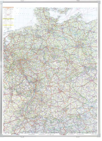 Franken KA301P Kartentafel Straßenkarte (Deutschland pinnbar 1:750.000) 140 x 100 cm