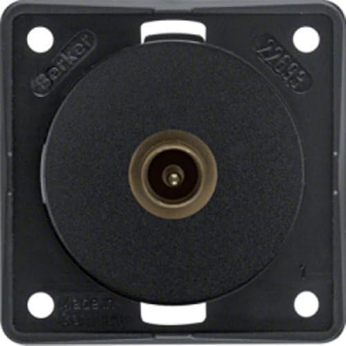 Hager - Prise TV Box TV Connexion Solder Noir Mat