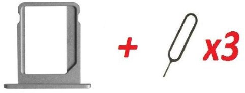 Zoomcases - Slot porta SIM in metallo per Apple iPhone 4 e 4S + 3 estrattori SIM per Apple iPhone 2G, 3G, 3GS, 4, 4S, iPad