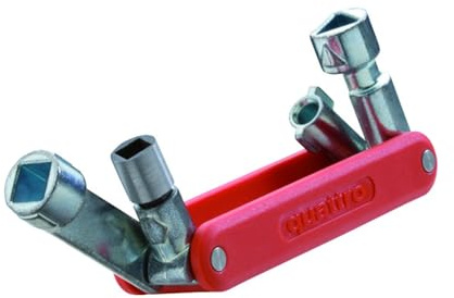 Intercable Tools QUATTRO-D Schaltschrankschlüssel mit Bitaufnahme | Universalschlüssel für Schaltschränke und Absperrsysteme - Glasfaser-Griff - Doppelbart, Dreikant, Vierkant und Sechskant