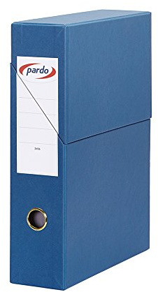 PARDO Ordner mit Deckel aus Karton, gefüttert, Öse, DIN A4, 80 mm, Blau, 335 x 250 x 80 mm