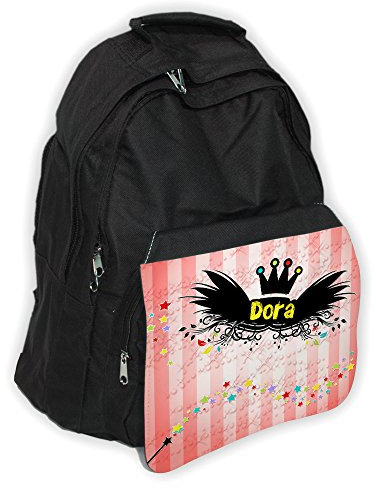 Rucksack mit Namen Dora und schönem Zauberfee-Motiv für Mädchen