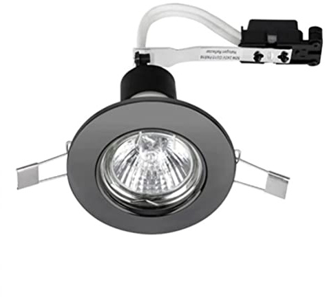 MiniSun | Modern Black Chrome Recessed GU10 Ceiling Downlight Fitting | Ceiling Lighting, Home Décor & Improvement Essential | Mains Wired