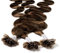 hair2heart Extensions Echthaar Bondings Gewellt - 100 Strähnen 1g 60cm 6/3 dunkelblond gold