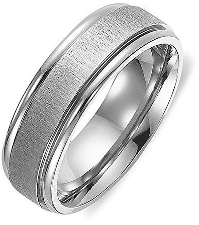 Gemini - Unisex Herren oder Damen matter Titan Hochzeitsring 6mm breit - Titan, Z 1/2