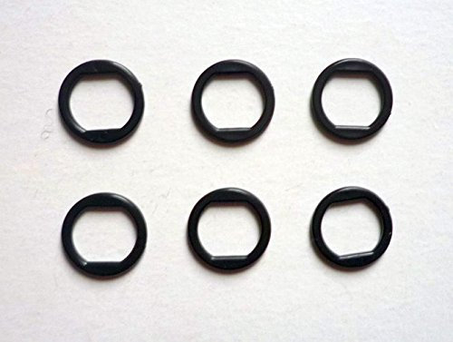 6 Ringe BH Bikini 10 mm mit Steg für 6mm Bandbreite Kunststoff schwarz