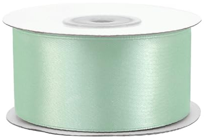 Satinband 38mm x 25m Rolle - FARBAUSWAHL in 3/6/12/18/25/38/50/75/100mm - farbecht & waschbar - Schleifenband für Hochzeit - Geschenkband zum Dekorieren Basteln - Helltürkis Aqua 314