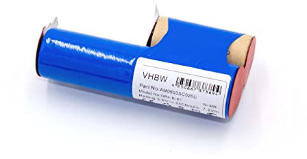 vhbw 1x Akku kompatibel mit Kenwood Grati FG155, FG-155 Käsereibe Käsemühle (2000 mAh, 3,6 V, NiMH)