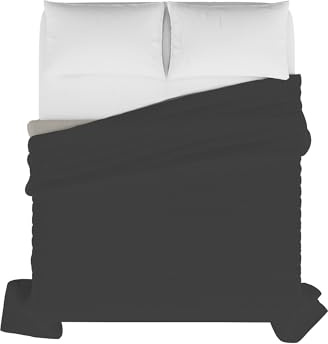 Elegant Sommer Steppdecke Hell Grau/Dunkel Grau, 100% Mikrofaser, 260x270cm