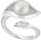 Vinani Ring Knospe mit Natur Perle verschlungen glänzend massiv Sterling Silber 925 Blume Größe 54 (17.2) 2RGL-54