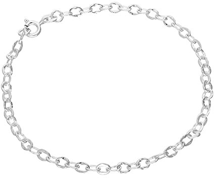 jewellerybox Sterlingsilber Charm Armband 19 cm (7,5 Inches)