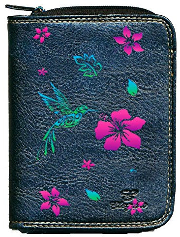 Syl'la Design Animal Porte Monnaie Porte Carte Noir pour Femme (Colibri)