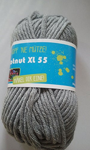 Hatnut XL 55 / Farbe 95 - grau (Wolle)