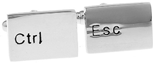 mrcuff Kontrolle Escape ES PC Schlüssel Computer Paar Manschettenknöpfe in Geschenkbox & Reinigungstuch