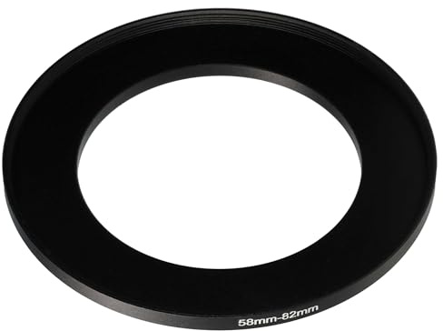 vhbw Step-Up-Ring Adapter 58mm - 82mm für Kamera Objektiv | Filteradapter, Metall Schwarz