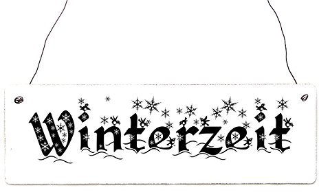 Interluxe Shabby Vintage Schild Türschild Winterzeit Landhaus Chic Holzschild Geschenk Dekoration Winter