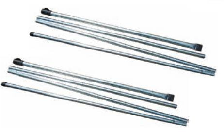 Sunncamp DT0052 Adjustable Rear Pad Poles for Awnings with Silver Steel Material