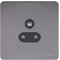 Schneider Electric Ultimate Screwless Flat Plate - Single Unswitched Power Socket, Round Pin, 5A, GU3480BBN, Black Nickel with Black Insert
