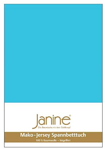 Janine Spannbetttuch 5007 Mako Jersey 180/200 bis 200/200 cm türkis Fb. 52
