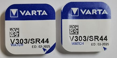 Pile de montre bouton varta 303 SR44SW 1.55v lot 2 piles - Varta, 303, SR44