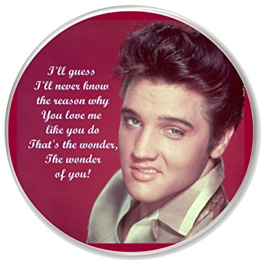 Elvis Presley The Wonder of You unique Round Fridge Magnet. 75mm diameter.