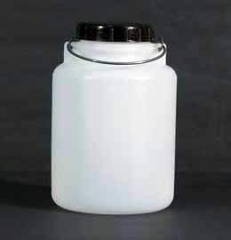HELGUEFER - Bidon Agua 5L Boca Ancha | Deposito Agua de Plástico PEHD | Apto Uso Alimentario | Bidon Resistente y Reutilizable | Contenedor Redondo con Asa Metálica y Tapa