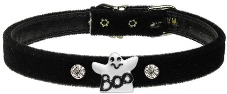 Mirage Ghost Charm Collar, 12-inch, Black/Velvet