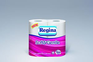 40 Rolls of Regina Soft and Gentle 2 Ply Toilet Roll Tissue Paper Wholesale Job Lot (Impressions)
