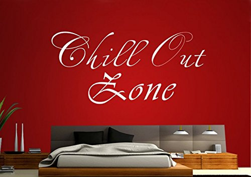 Wandtattoo wandaufkleber Aufkleber Wandsticker wall sticker Wohnzimmer Schlafzimmer Kinderzimmer 30 Farben zur Wahl Wandtext Wandwort Wandspruch spruch Zitat Küche Schriftzug Chillout Zone wzt30(010 weiss, Größe2:ca.80x40cm )