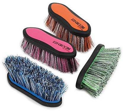 Shires Equestrian Ezi-Groom Grip Dandy Brush - Small (Lime)