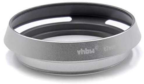 vhbw Gegenlichtblende für 67mm Objektiv - Streulichtblende, Silber, Metall, rund
