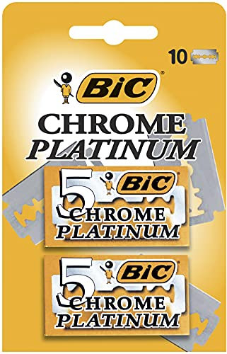 Bic Chrome Platinum 10 Lames Double Tranchant De Rasoir Classique