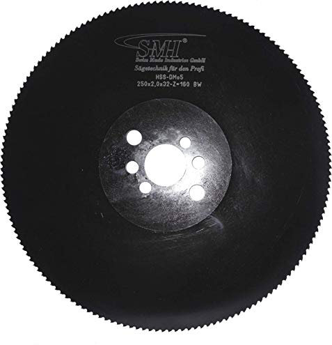 SMI Metall-Kreissägeblatt Hss DMO5 250 x 2,0 x 32 mm 160 Zähne Sägeblatt Kreissägeblatt Metallsägeblatt