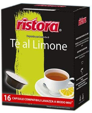 16 Capsule Ristora Te' al Limone Compatibile con Lavazza A Modo Mio