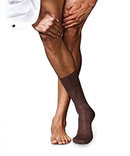 FALKE Men's No. 2 M So Cashmere Plain 1 Pair Socks, Brown Teak Melange 5456, 8.5-9.5