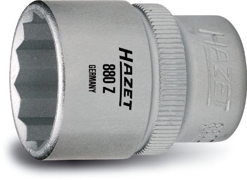 Hazet 880Z-12 Douille carré creux 10 mm/profil traction à 12 pans extérieurs Taille 12 longueur 27 mm