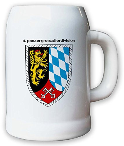 Krug/Bierkrug 0,5l -Bierkrug 4.Panzergrenadierdivision PzGrenDiv Bundeswehr Wappen Emblem Abzeichen Verbandsabzeichen Einheit Regensburg Dienstzeit Reservist Krug #12941