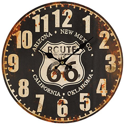 Ambiente Haus 84640 Route 66 Wanduhr 28 cm