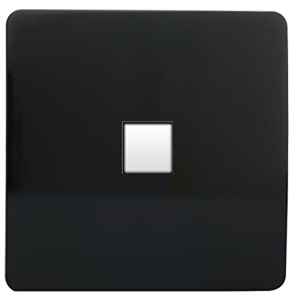 Trendi Artistic Modern Glossy Tactile RJ45 Cat 5e and Cat 6 Ethernet Socket - Black