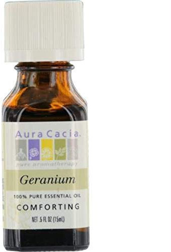 Aura Cacia - Huile essentielle soulageant le géranium - 0.5 once liquide