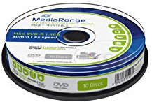 MediaRange Mini DVD-R 1,4 Go| 30 Min 4X Speed, imprimante à Jet d'encre, Cake 10, MR430