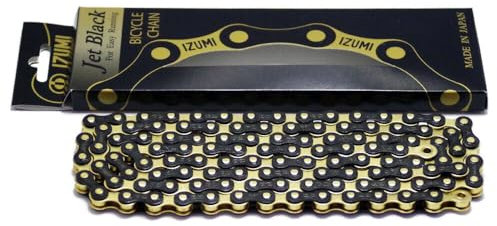 Izumi Standard-Fahrradkette, 1,27 cm x 1,27 cm, Gold/Schwarz