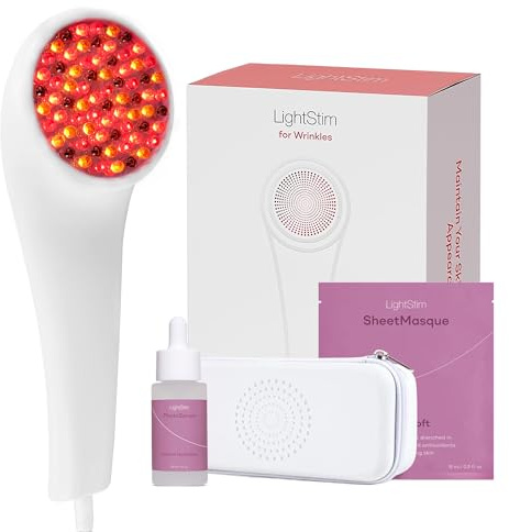 LightStim for Wrinkles LED Red Light Therapy with 72 LEDs (605, 630, 660, & 855 nm Wavelengths). Reduces Fine Lines, Wrinkles, Rejuvenates Skin, and Maintains a Youthful Appearance FDA Cleared White